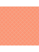 Windham Fabrics Clover & Dot - Bias Grid - Coral - Coupon - 45 cm x 110 cm