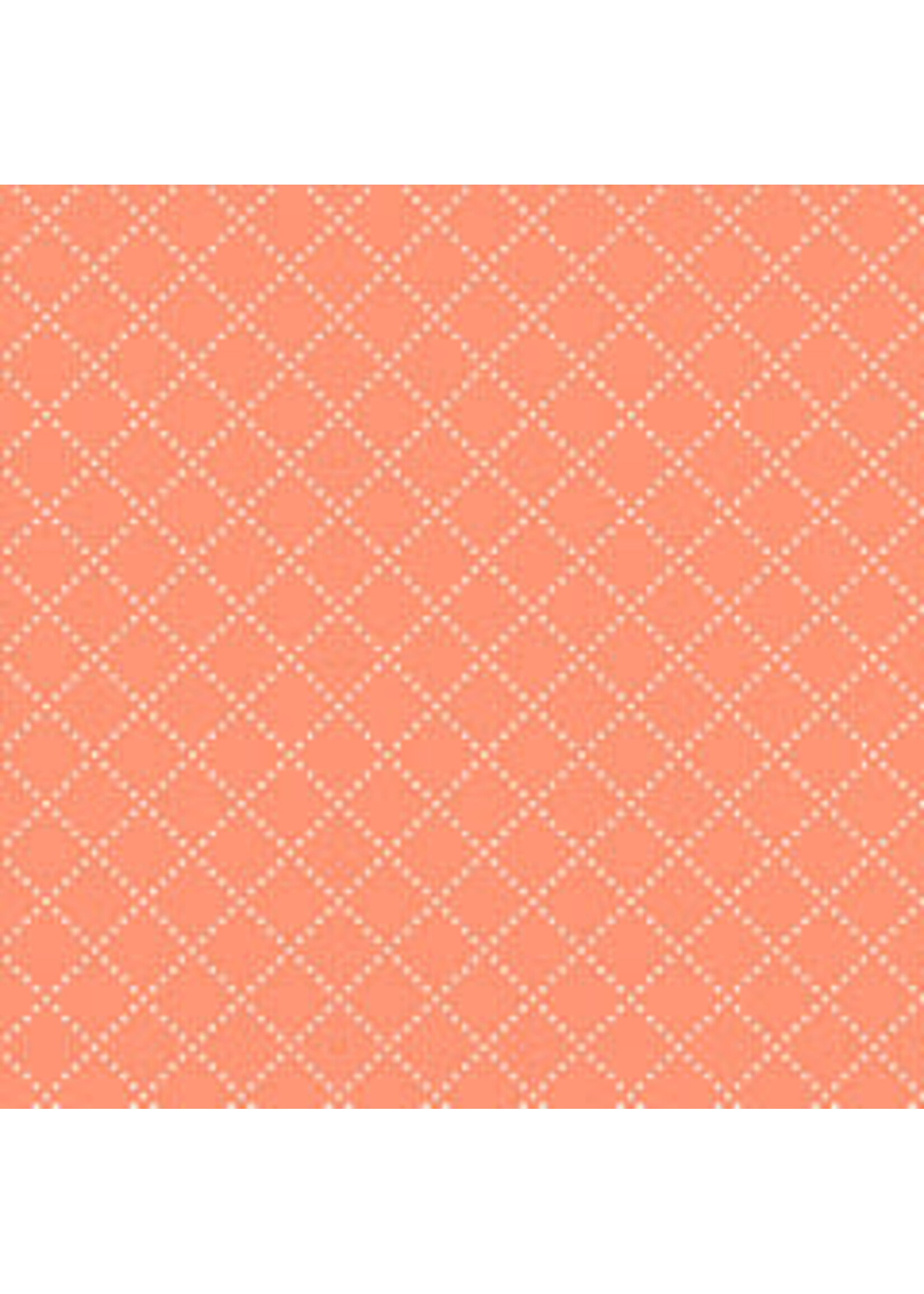 Windham Fabrics Clover & Dot - Bias Grid - Coral - Coupon - 45 cm x 110 cm