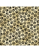 QT Fabrics For The Love Of Labs - Paw Prints - Coupon - 100 cm x 110 cm