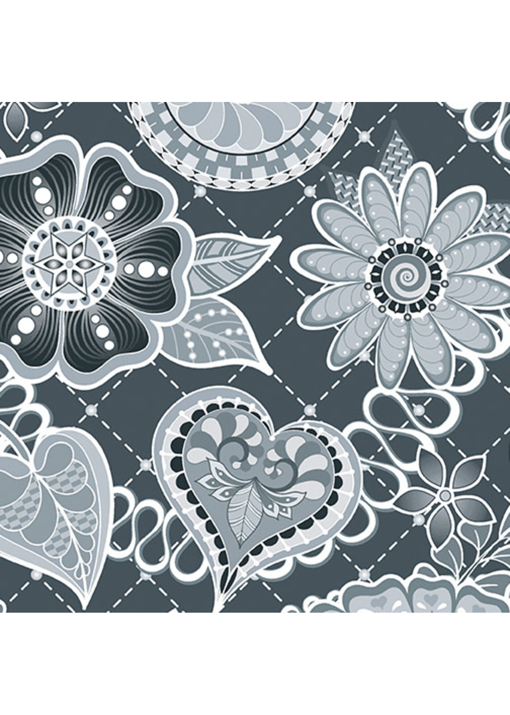 Benartex Studio Free Motion Fantasy - Celebration - Silver