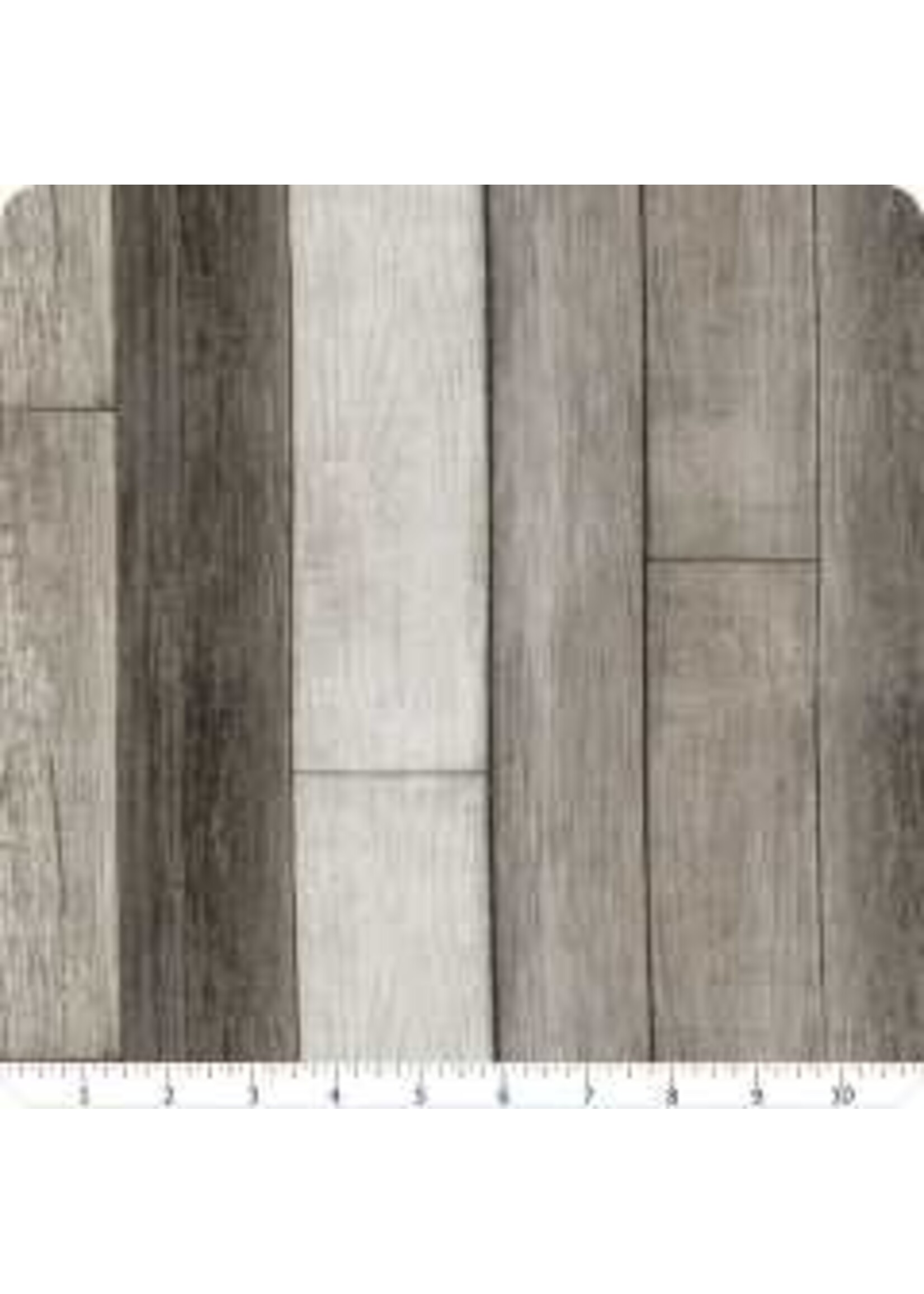 Hoffman Fabrics Vintage Farmhouse - Wood - Grey - Coupon - 100 cm x 110 cm