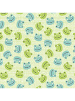 Benartex Studio Playhouse Pals - Ribbet - Light Green - Coupon - 100 cm x 110 cm