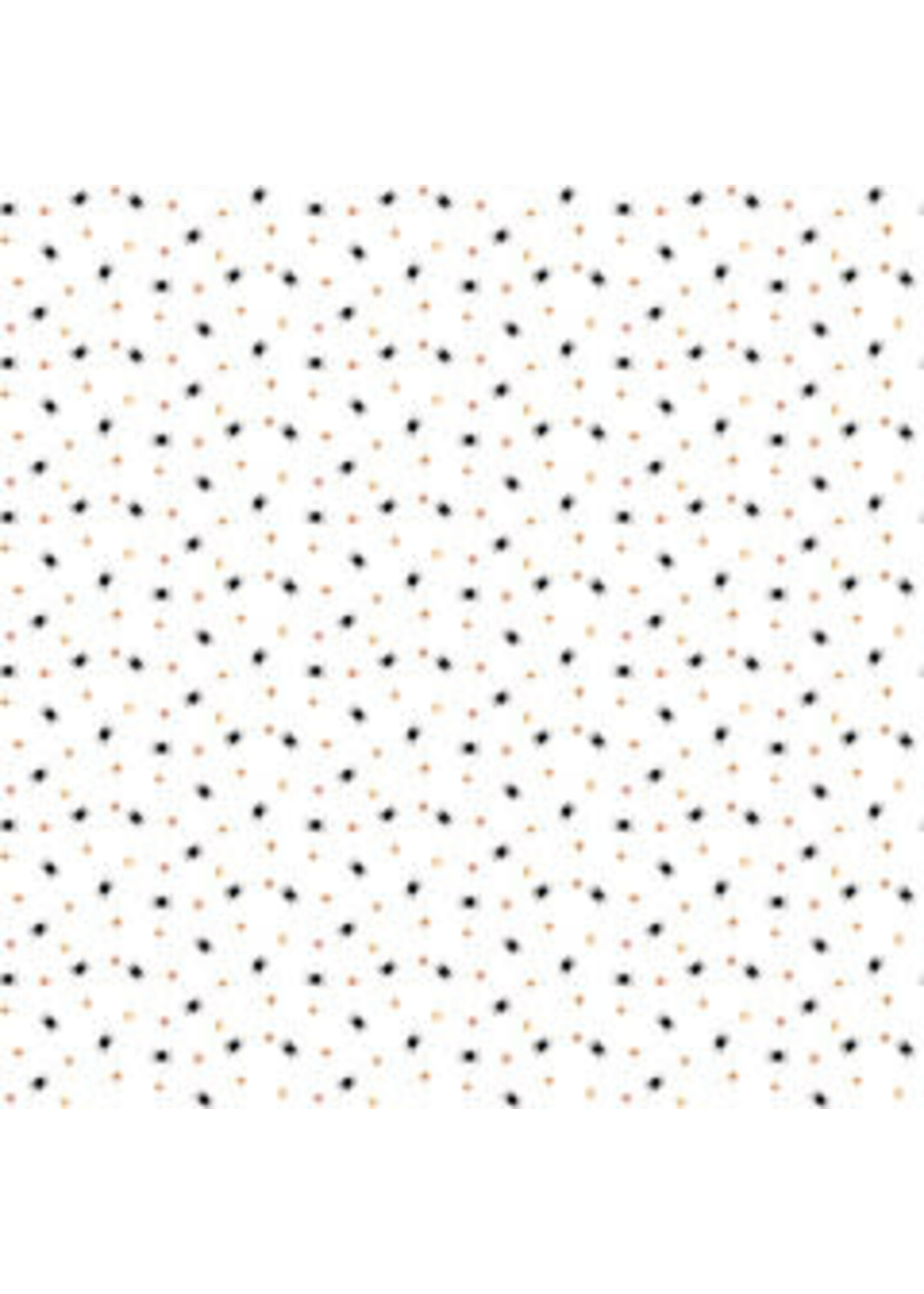 Timeless Treasures Boo - Tiny Spiders & Dots - White - Coupon - 100 cm x 110 cm