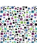 Benartex Studio Xanadu - Multi Squares - White-Multi - Coupon - 100 cm x 110 cm