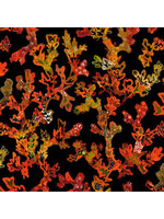 Windham Fabrics Curio - Koraal - Bruin - Coupon - 100 cm x 110 cm