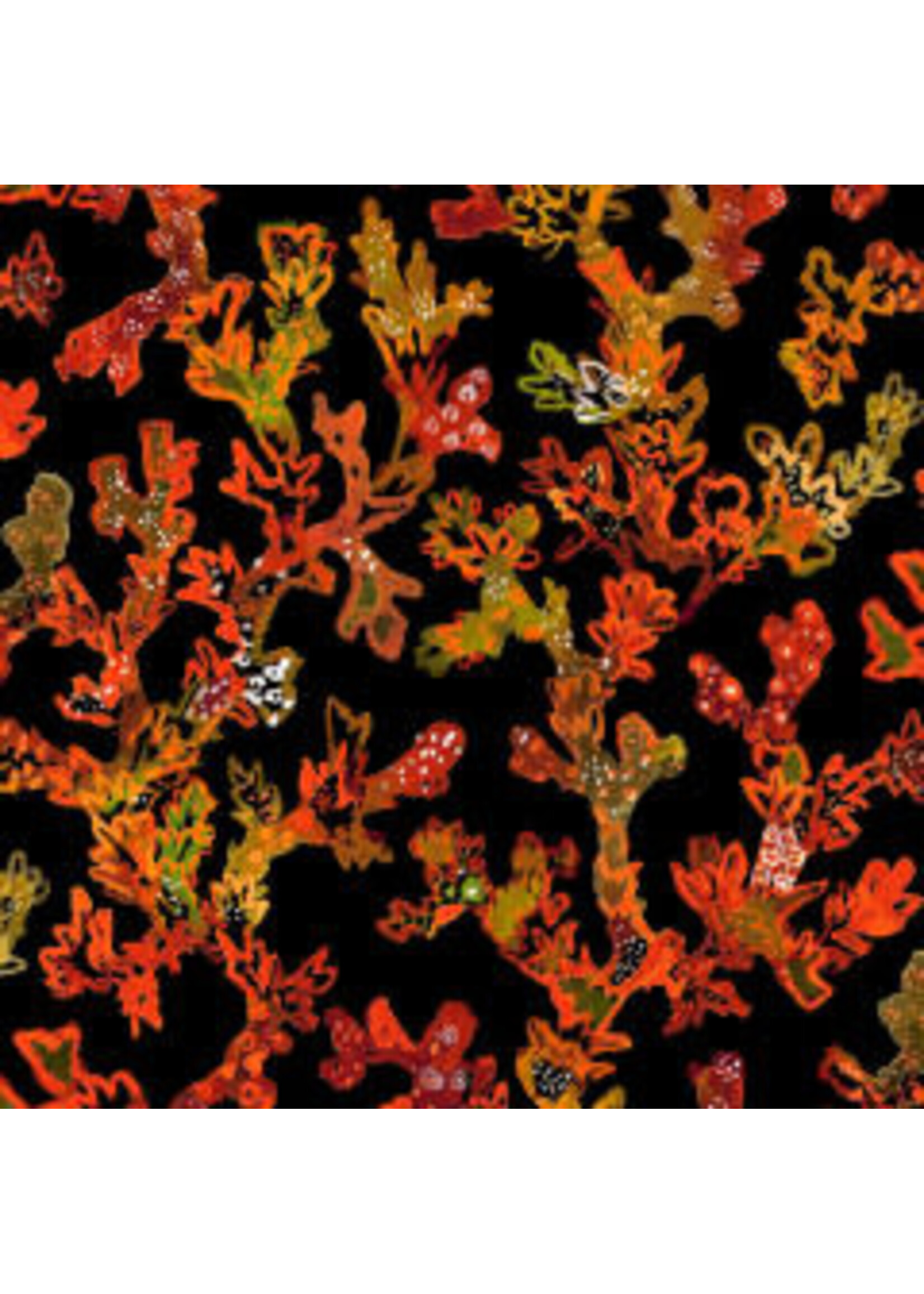Windham Fabrics Curio - Koraal - Bruin - Coupon - 100 cm x 110 cm