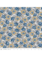 Riley Blake Designs Delightful - Hearts - Grey - Coupon - 100 cm x 110 cm