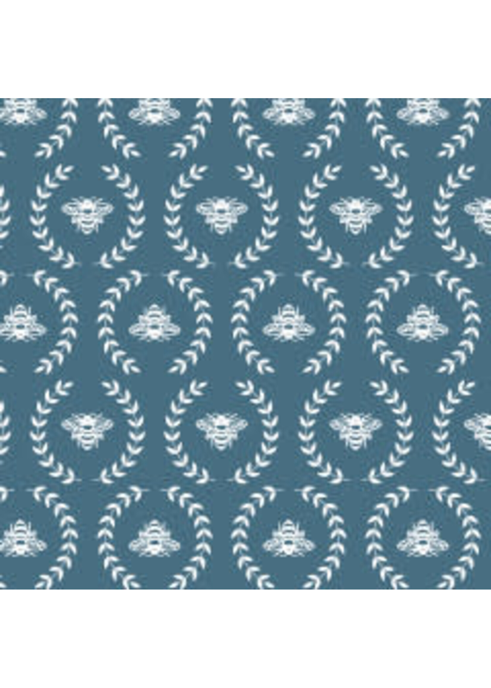 Windham Fabrics Clover & Dot - Bee - Denim - 538624 - Coupon - 100 cm x 110 cm