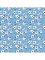 Windham Fabrics Storybook - Flowers and Berries - Blue - Coupon - 100 cm x 110 cm