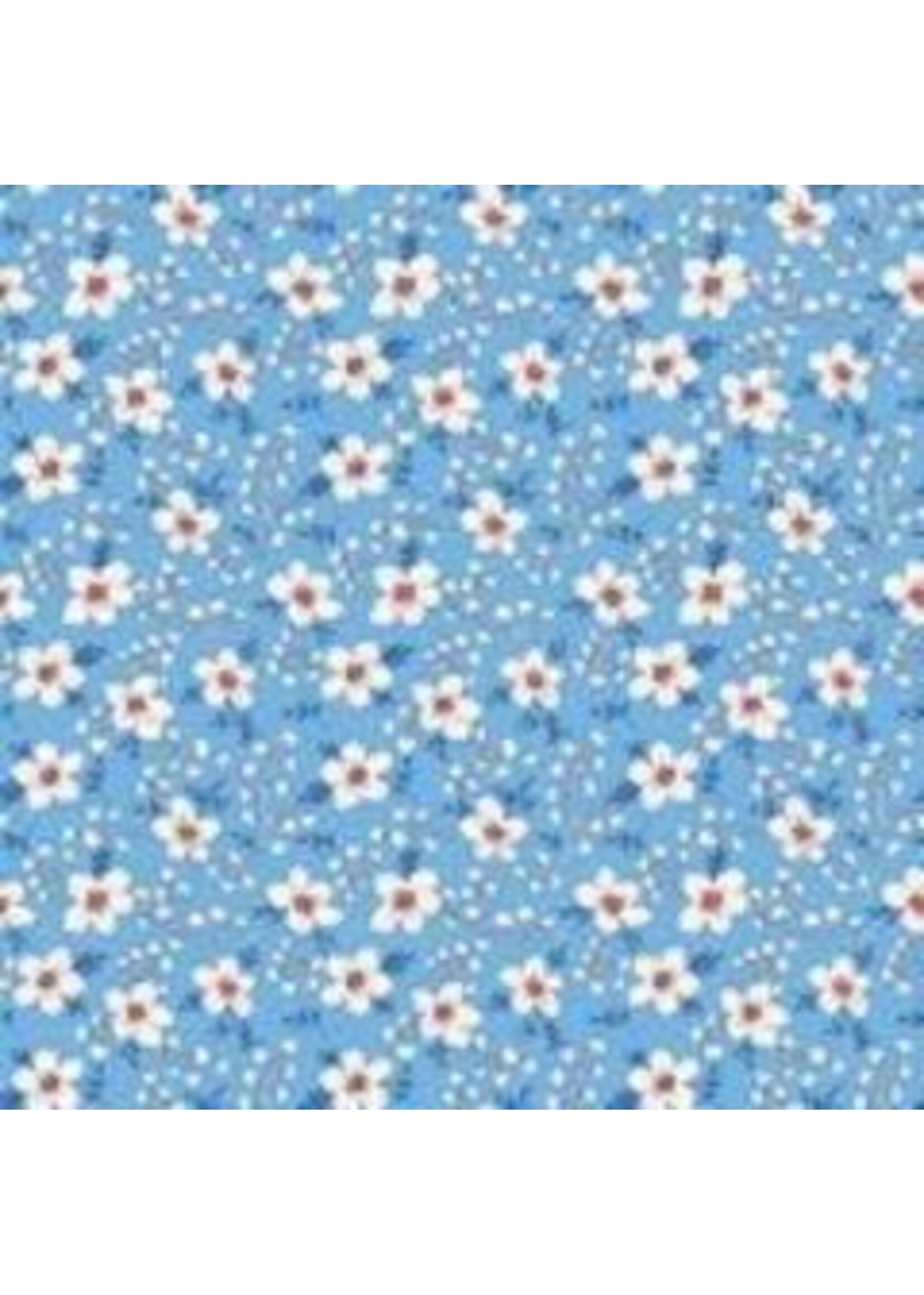 Windham Fabrics Storybook - Flowers and Berries - Blue - Coupon - 100 cm x 110 cm