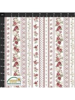 Stof Fabrics Kelly Roses - White - Coupon - 100 cm x 110 cm