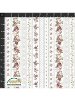 Stof Fabrics Sofie Rose - Stripes - White - Coupon - 100 cm x 110 cm