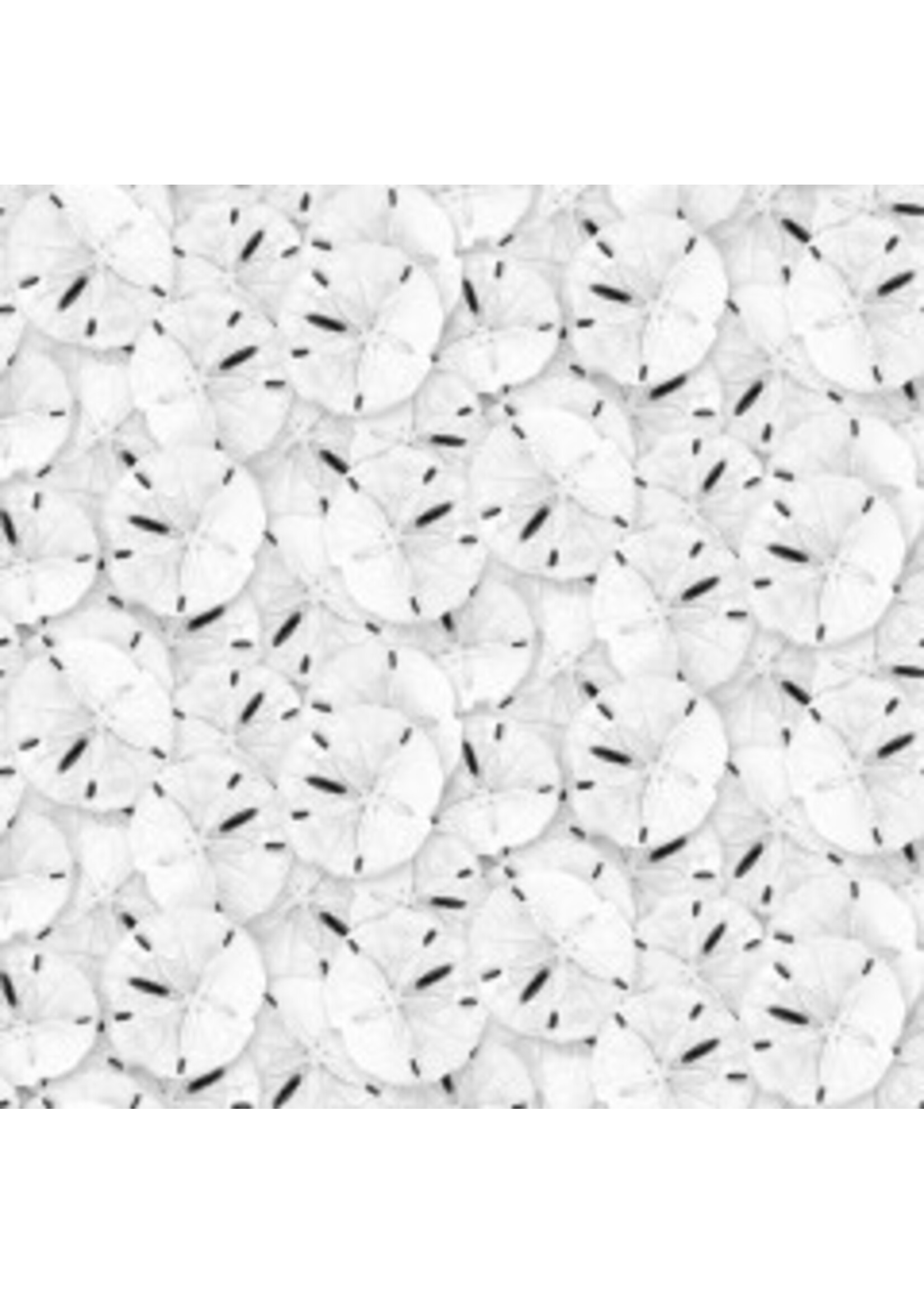 Henry Glass Fabrics Coastal Paradise - Wit - Coupon - 100 cm x 110 cm