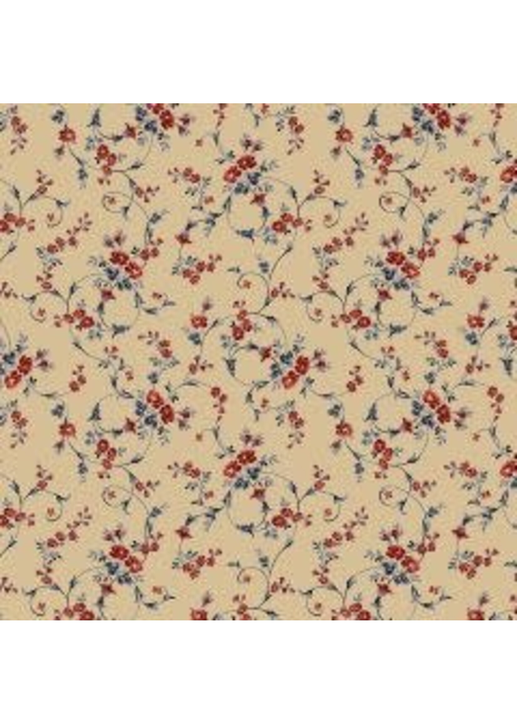 Timeless Treasures Victory Garden - Small Victorian Vines - Beige - Coupon - 100 cm x 110 cm