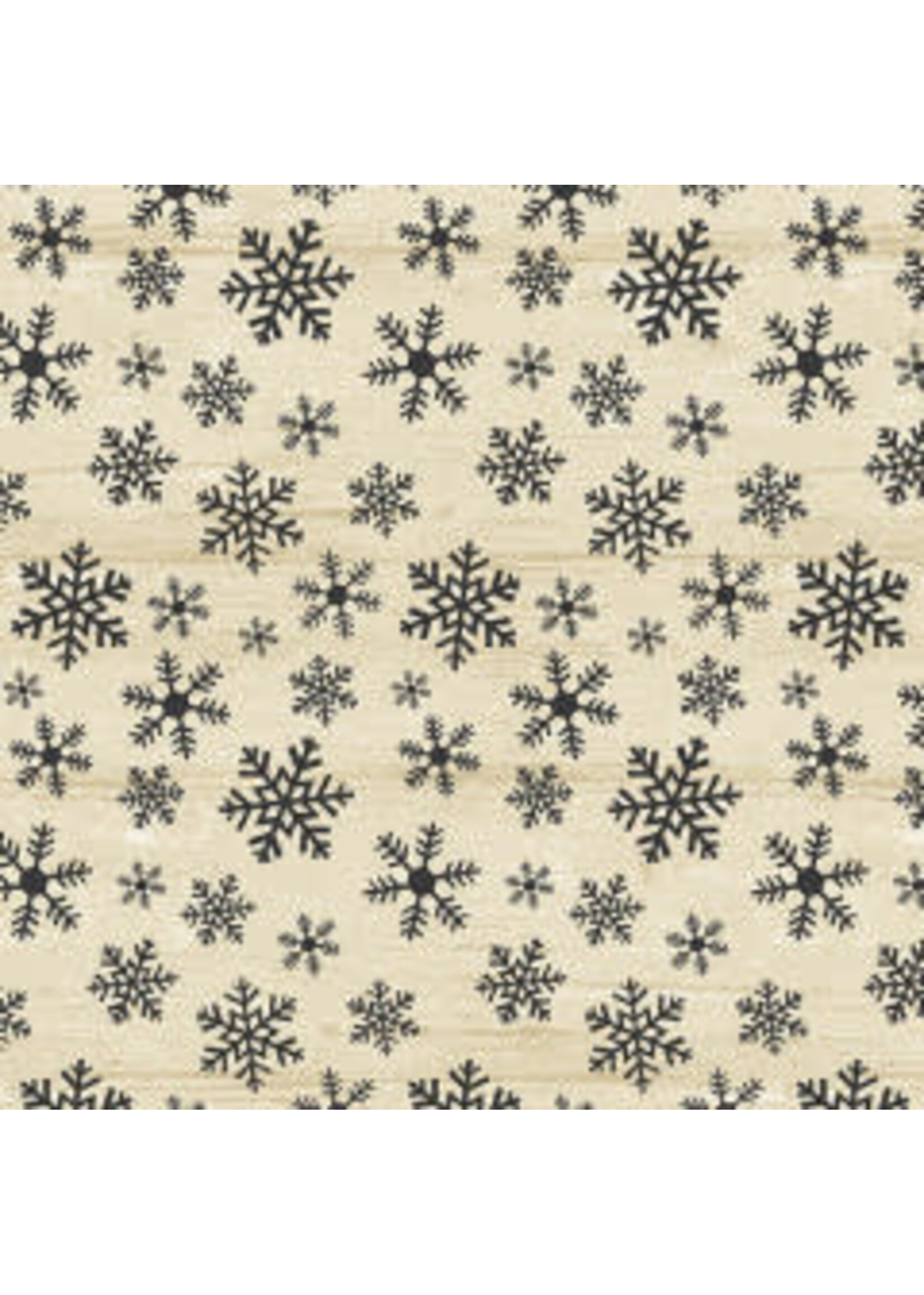 Benartex Studio Rustic Village Christmas - Wood Flake - Beige - Coupon - 100 cm x 110 cm
