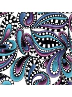 Benartex Studio Xanadu - Paisley Rhythm - White-Multi - Coupon - 100 cm x 110 cm