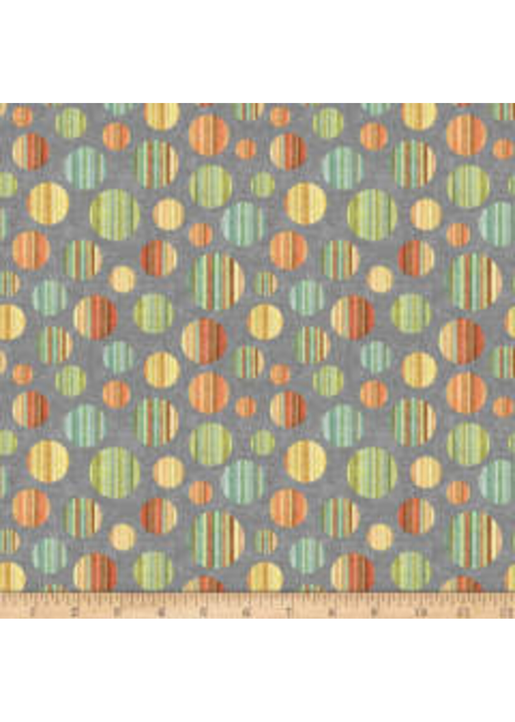 QT Fabrics Toyland - Circles - Grey - Coupon - 100 cm x 110 cm