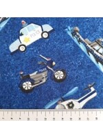 Stof Fabrics Everyday Heroes - Police - Blue - Coupon - 100 cm x 110 cm