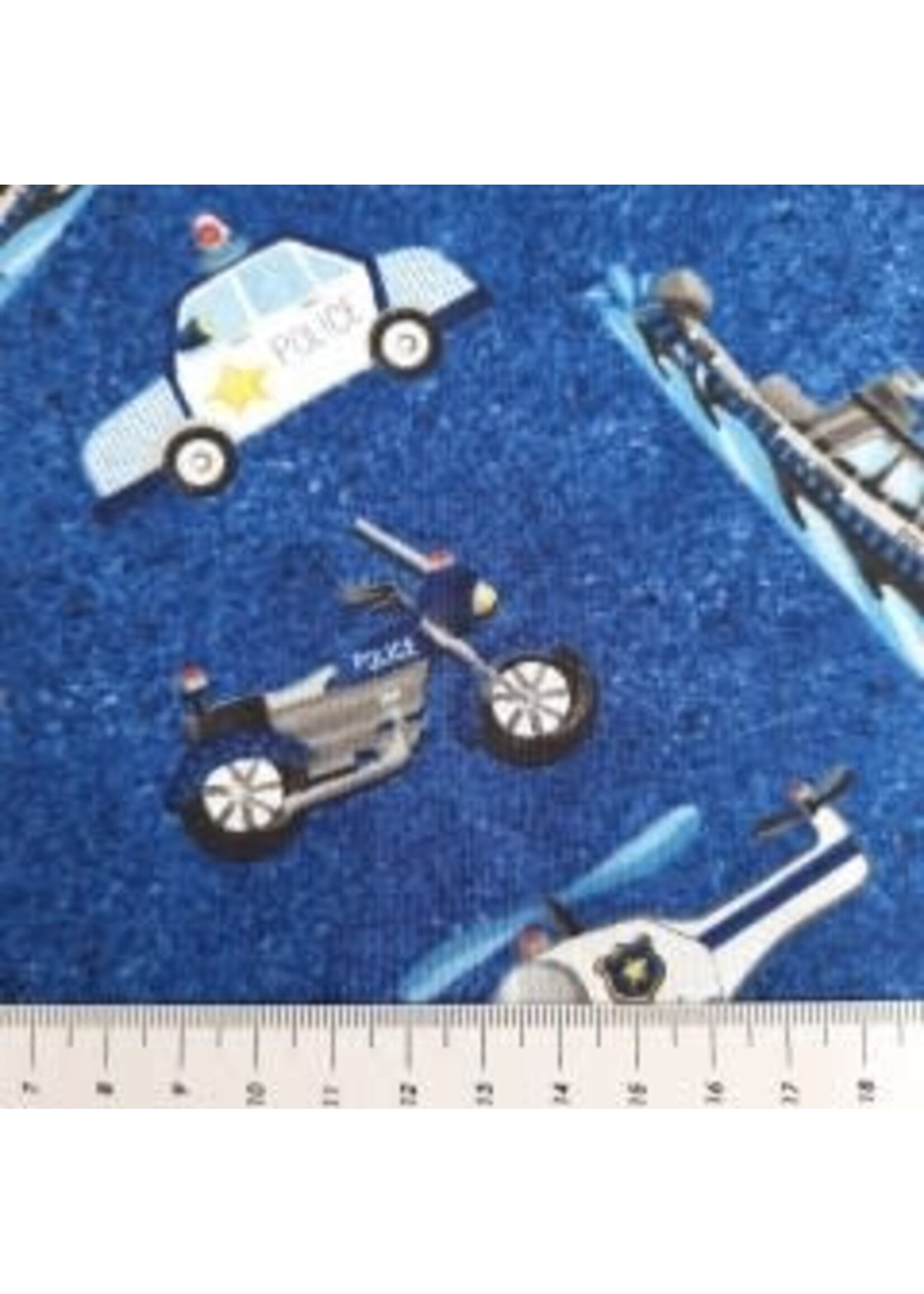Stof Fabrics Everyday Heroes - Police - Blue - Coupon - 100 cm x 110 cm