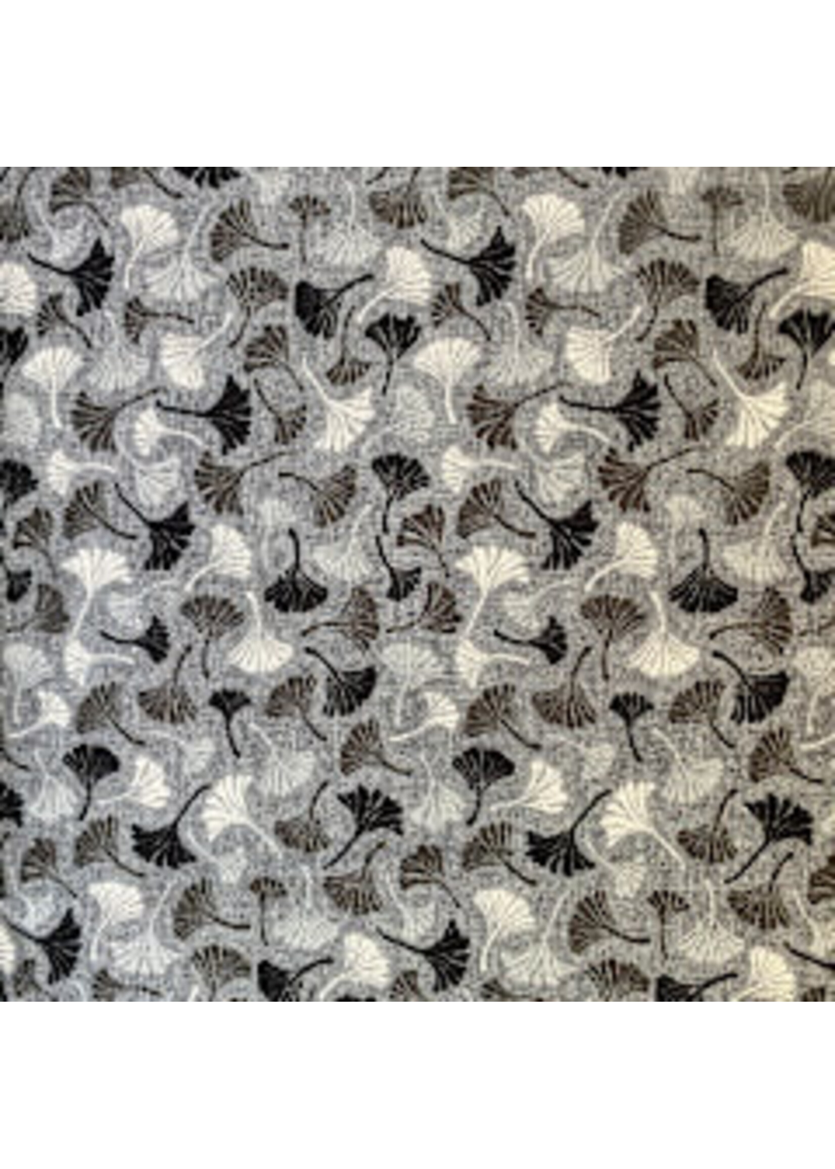 Stof Fabrics Quilting Rainbow - Ginkgo - Grey - Coupon - 75 cm x 110 cm