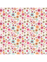 Poppie Cotton Calico Cowgirls - Cowgirl Meadow - White - Coupon - 85 cm x 110 cm
