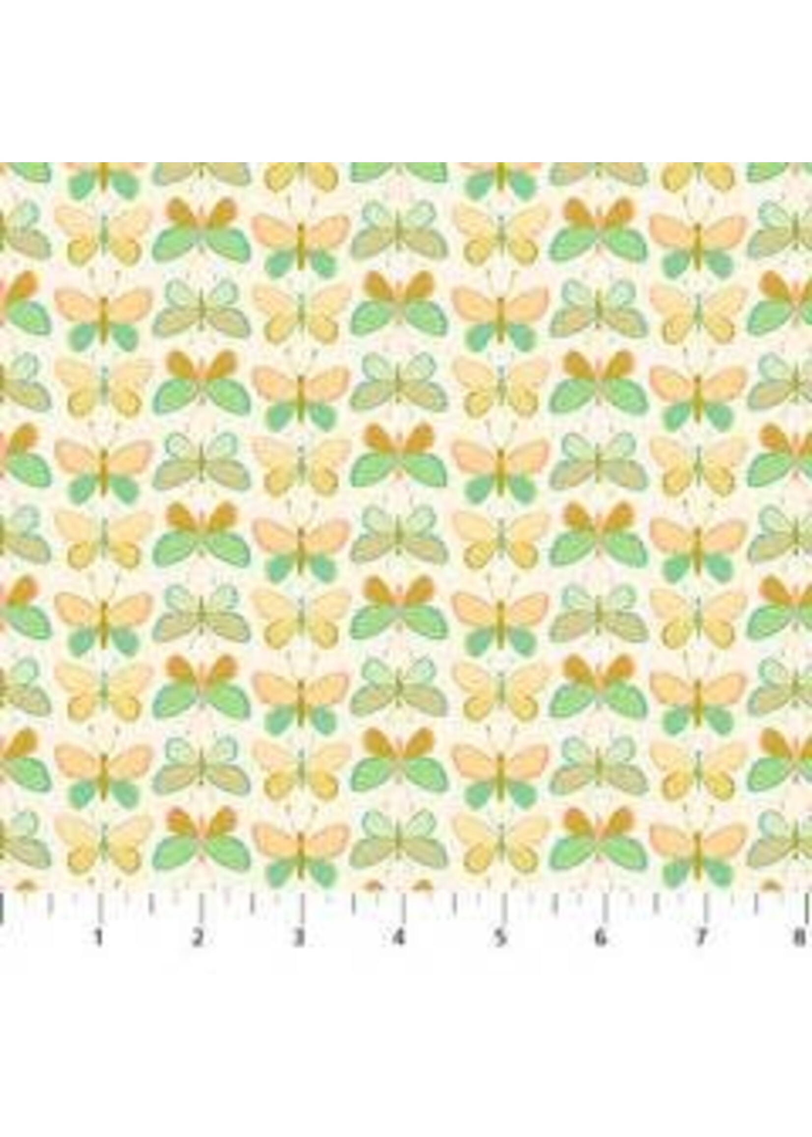 Figo Fabrics Mountain Meadow - Butterfly - Teal - Coupon - 100 cm x 110 cm