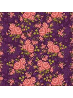 Benartex Studio Homestead Carriage - Climbing Rose - Purple - Coupon - 230 cm x 275 cm