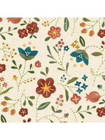 Marcus Fabrics Woolly Whims - Floral - Cream - Coupon - 225 cm x 275 cm