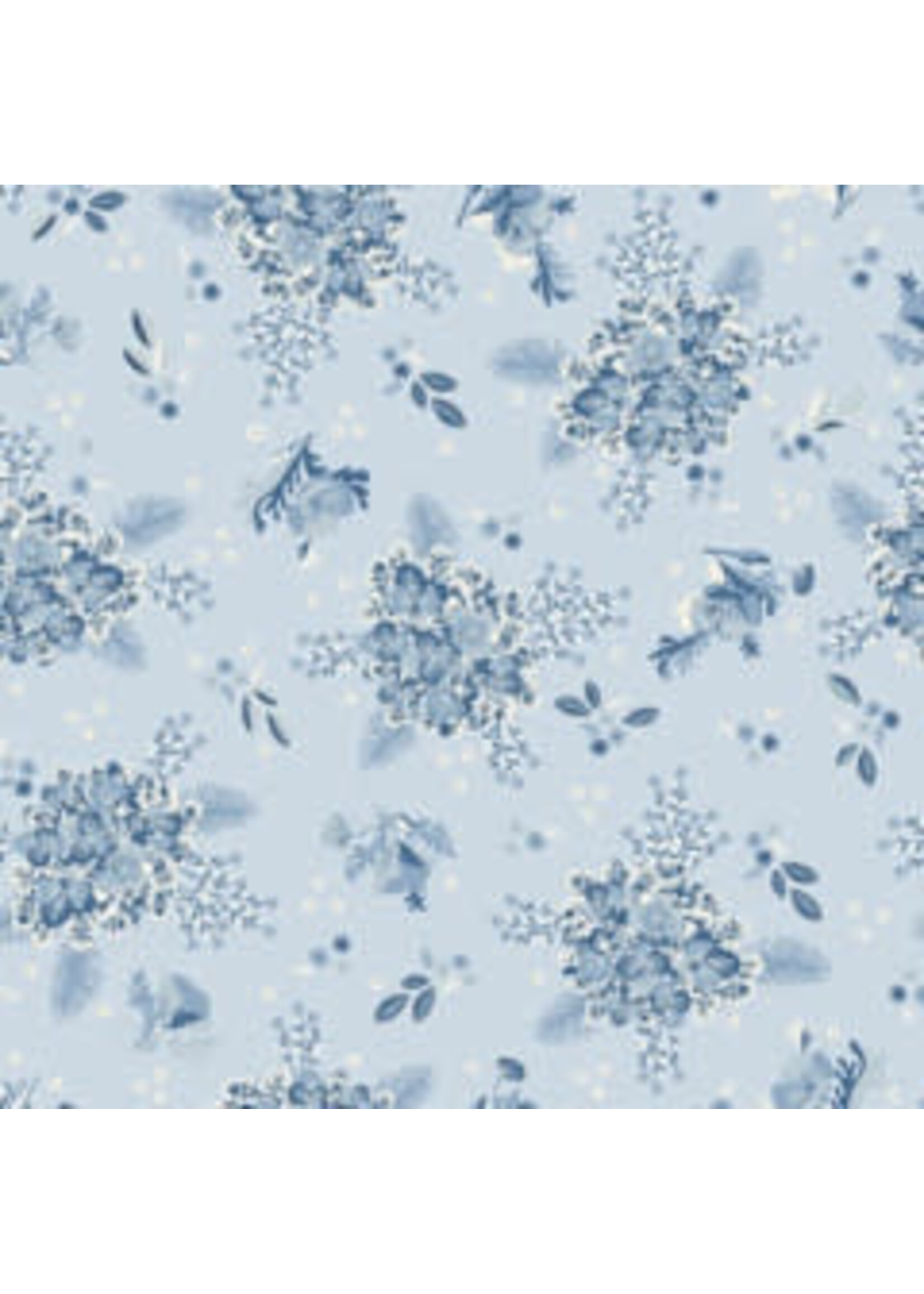 Poppie Cotton Lakeland Blues - Hydrangeas - Medium - Coupon - 95 cm x 110 cm