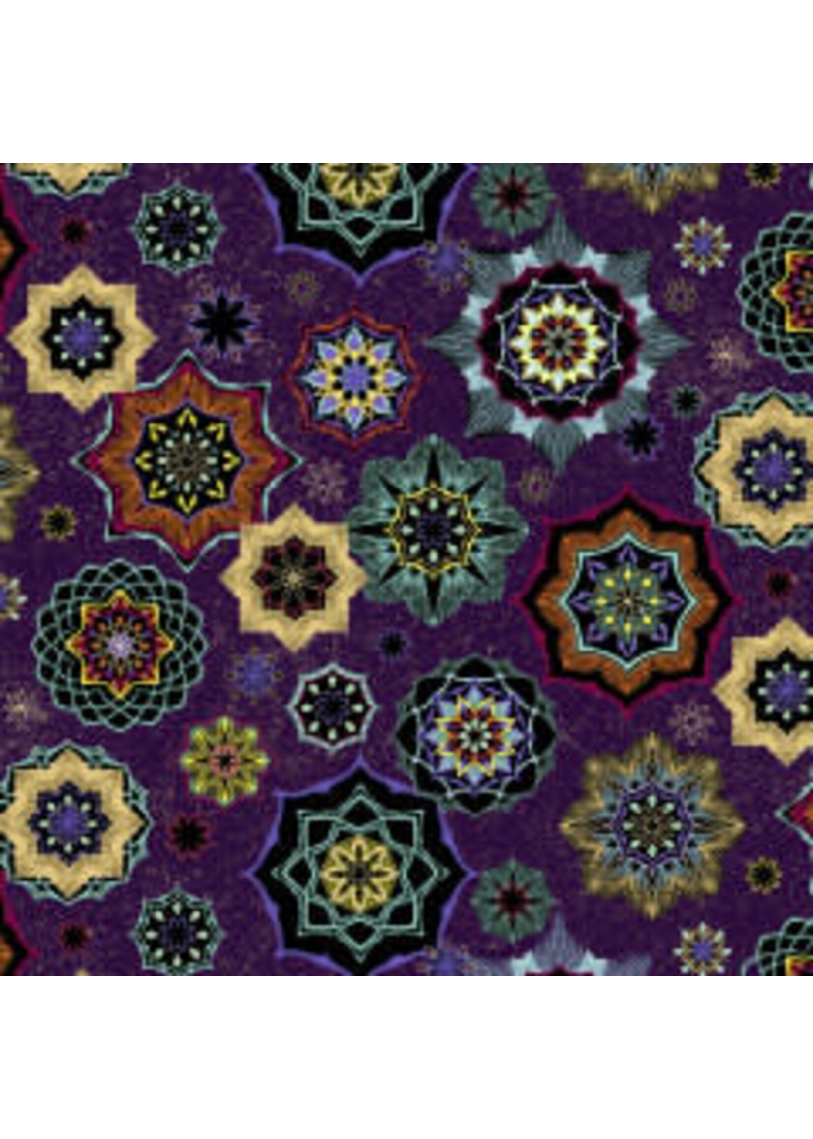 Windham Fabrics Grand Illusion - Mandalas - Purple - Coupon - 100 cm x 110 cm