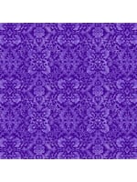 Benartex Studio Lavender Fields - Veronica Damask - Dark Purple - Coupon - 55 cm x 110 cm