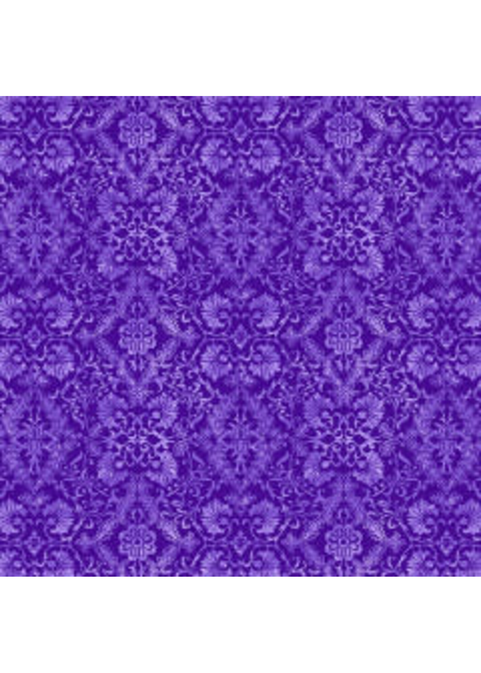 Benartex Studio Lavender Fields - Veronica Damask - Dark Purple - Coupon - 55 cm x 110 cm