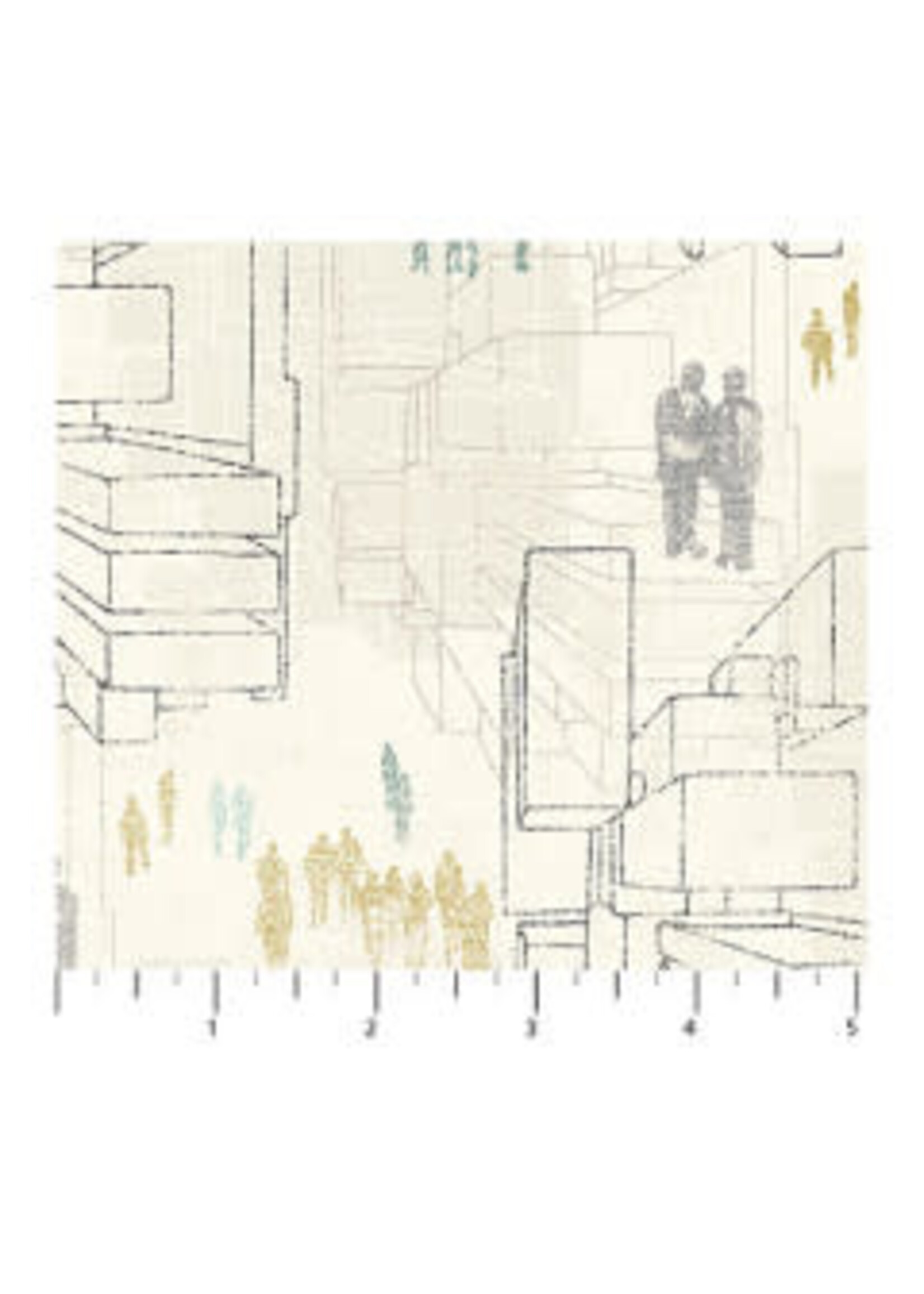 Northcott Urban Grunge - White - Coupon - 90 cm x 110 cm