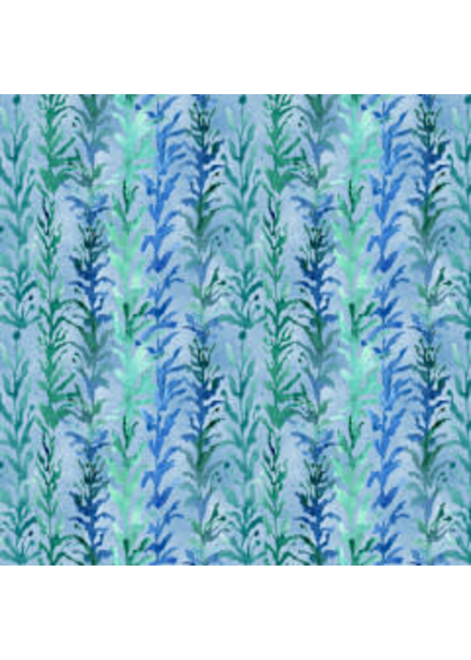 Blank Quilting Sea Glass - Seaweed - Aqua - Coupon - 100 cm x 110 cm
