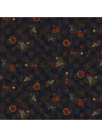Henry Glass Fabrics Home Is Best - Tossed House - Blue - Coupon - 100 cm x 110 cm