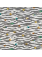 Michael Miller Fishtopia - Waves - Grey - Coupon - 100 cm x 110 cm
