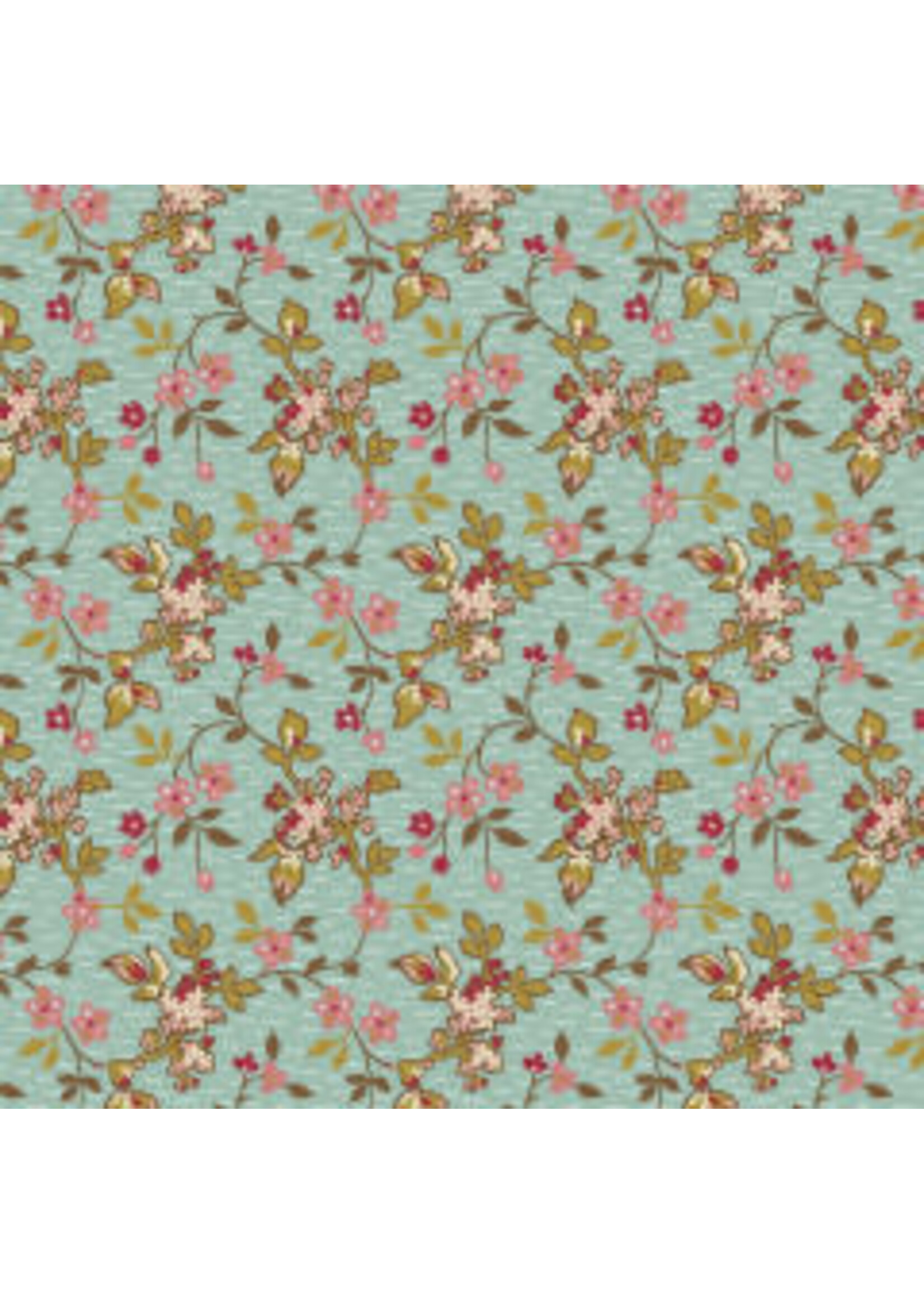 Andover Fabrics Super Bloom - Jasmin - Dakota Sky - Coupon - 95 cm x 110 cm