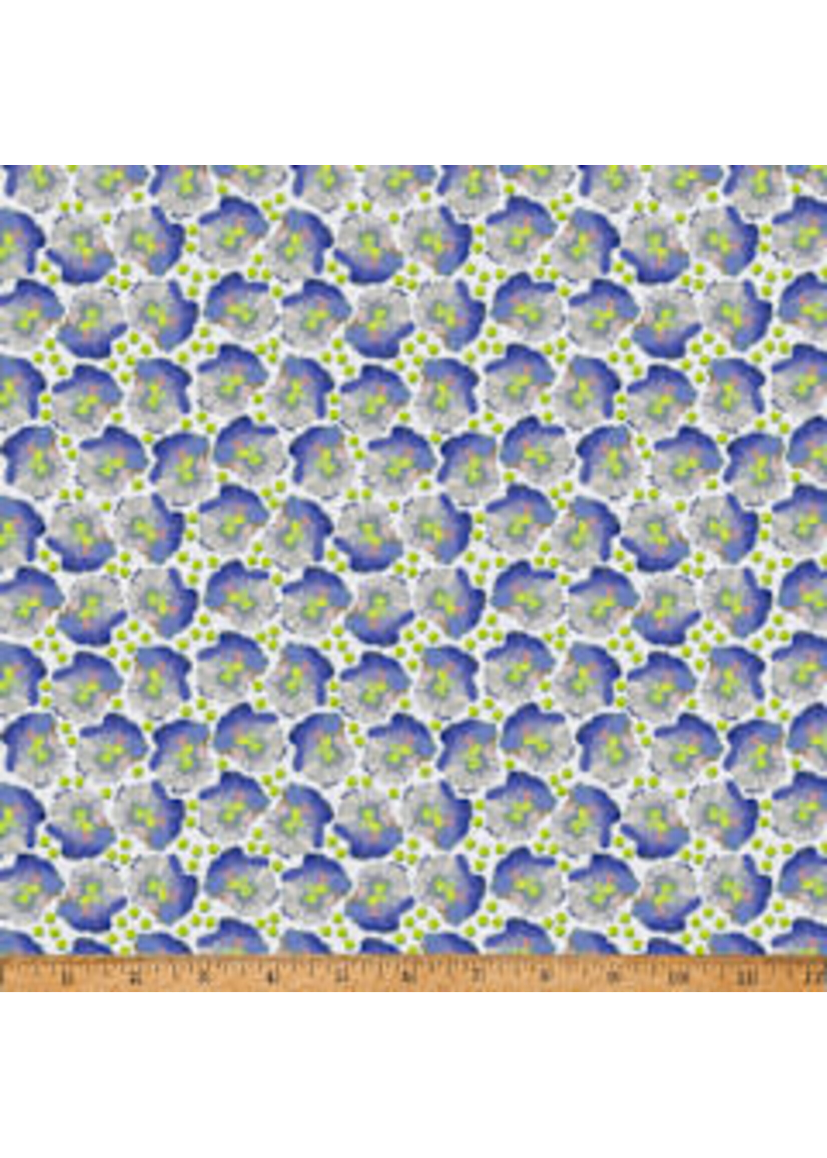Hoffman Fabrics Whimsical Flower Garden - Purple - W5538-14 - Coupon - 100 cm x 110 cm