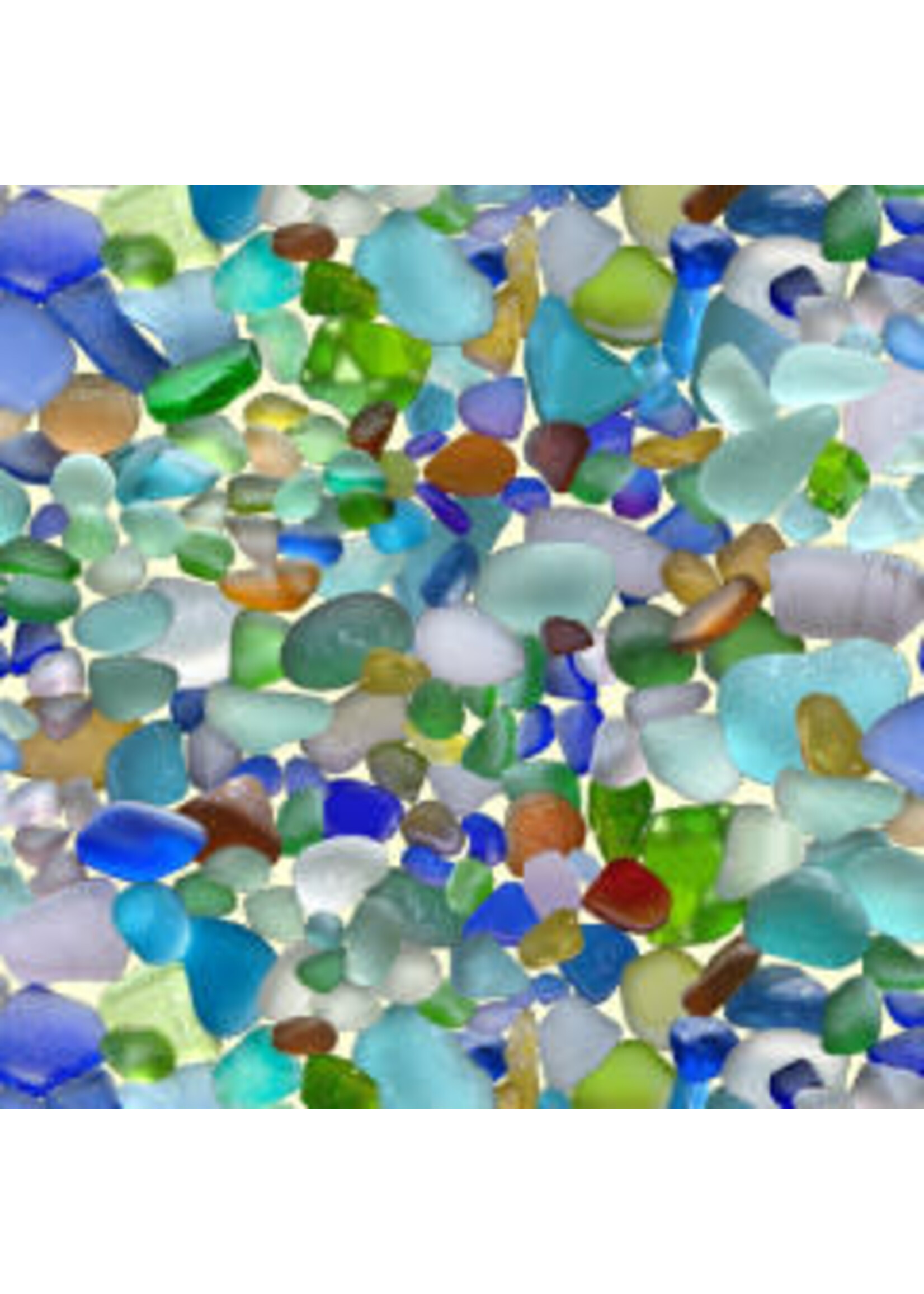 Elizabeth's Studio Landscape Medley - Seaglass - Multi - 456 - Coupon - 100 cm x 110 cm