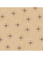 Windham Fabrics Seven Seas - Compasses - Almond - Coupon - 100 cm x 110 cm
