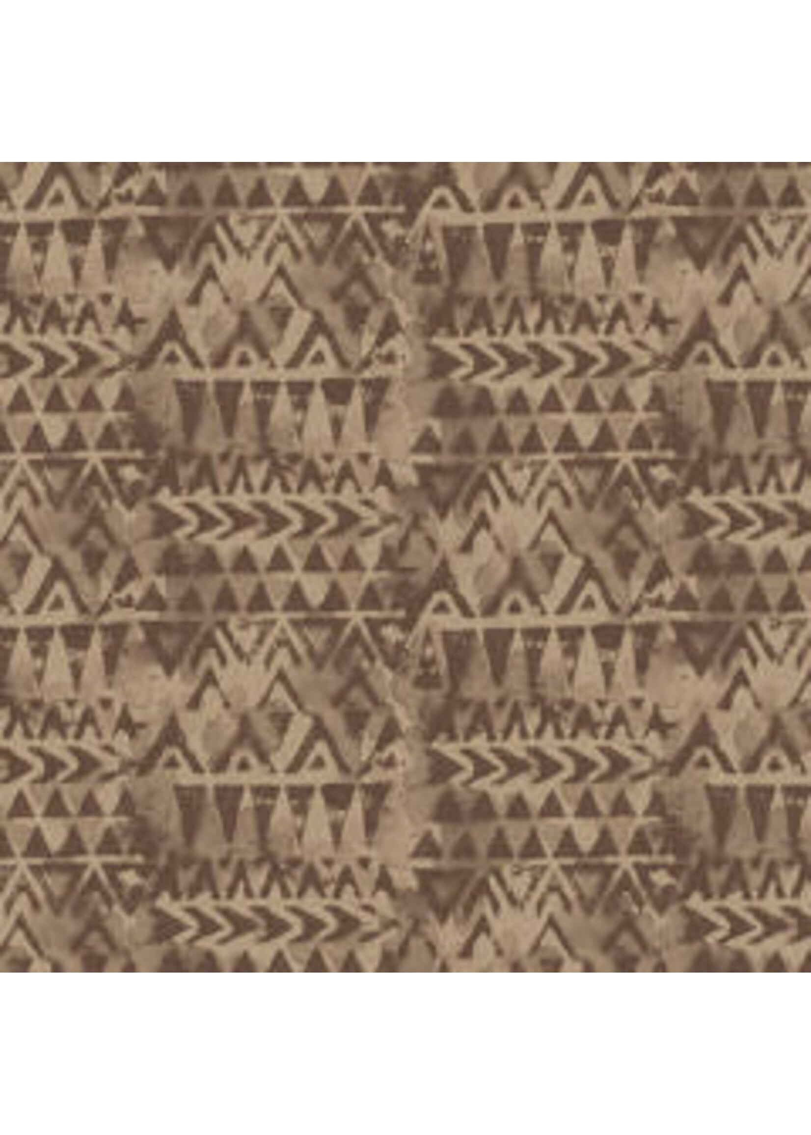 Blank Quilting Tessellations Twice - Triangle Geo - Brown - Coupon - 100 cm x 110 cm