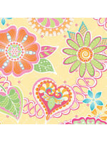 Benartex Studio Free Motion Fantasy - Celebration - Yellow - Coupon - 80 cm x 110 cm