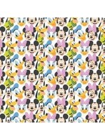 Camelot Fabrics Mickey Mouse - Play All Day - White - Coupon - 100 cm x 110 cm