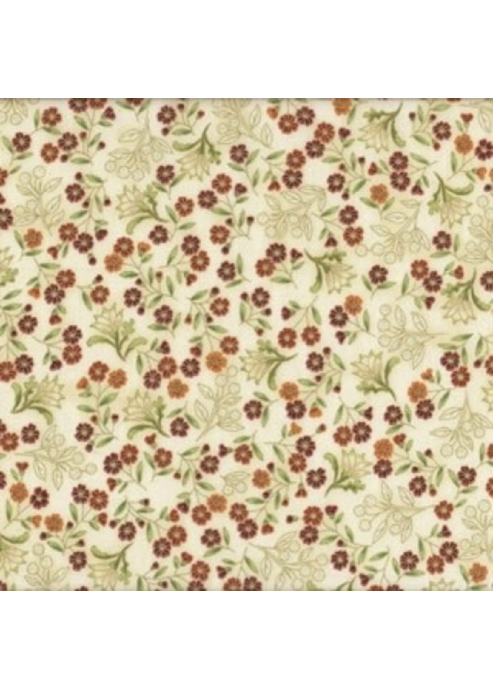 The Textile Pantry Melba - Small Floral - Cream-Orange