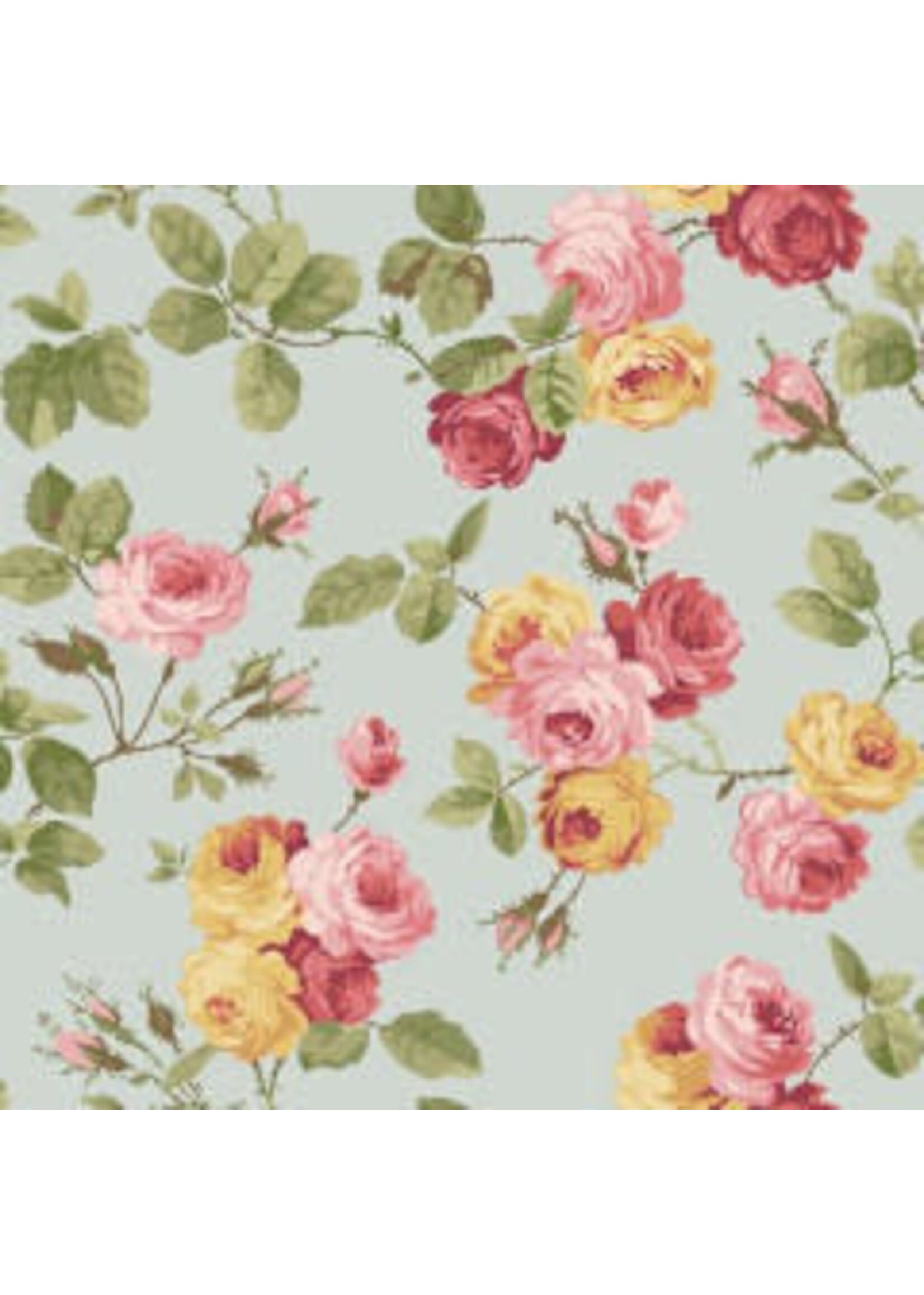 Makower French Mill - Main Rose - Grey - Coupon - 100 cm x 110 cm