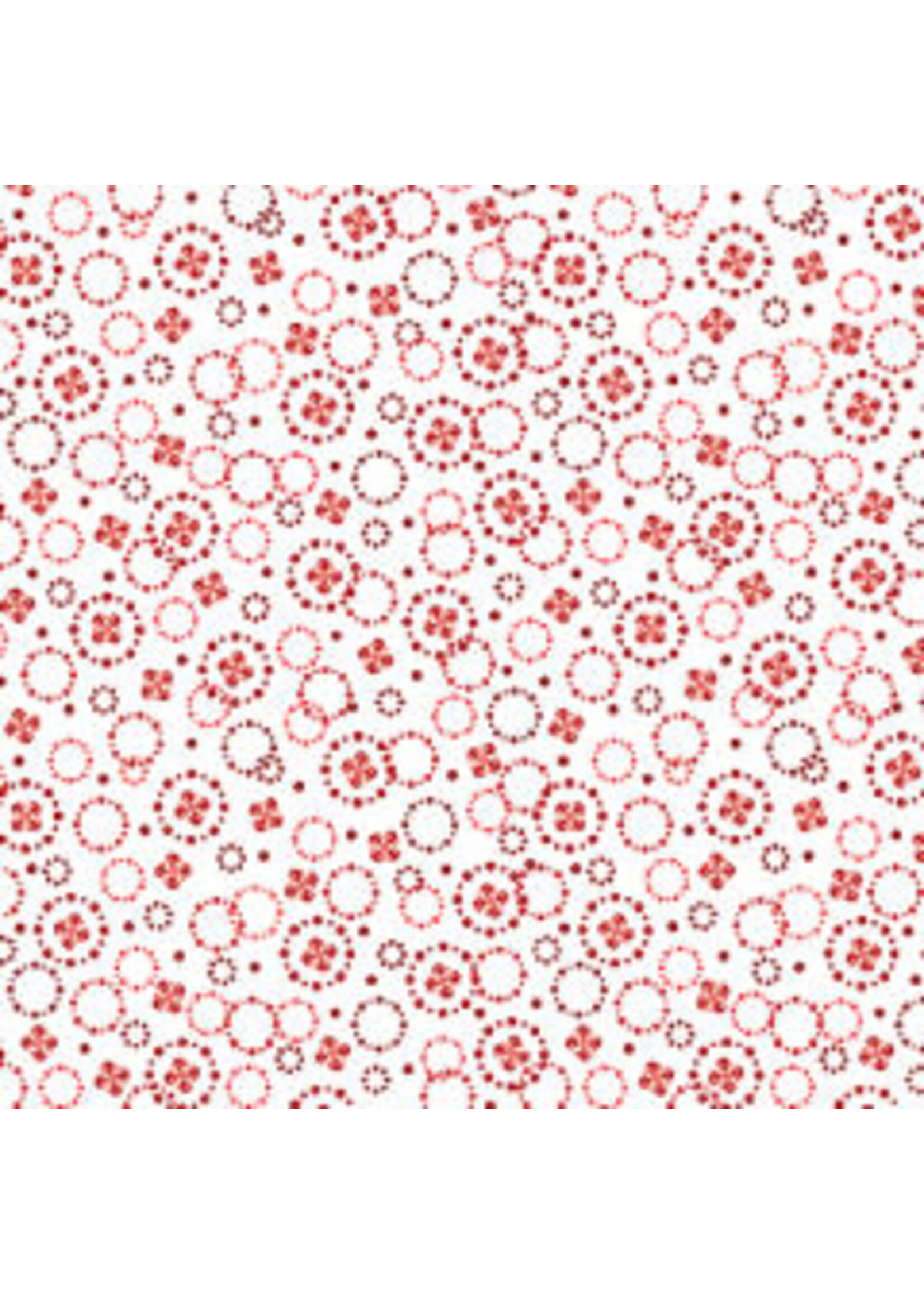 Kanvas Studio Red Rhapsody - Ditzy Dots - White-Red - Coupon - 95 cm x 110 cm