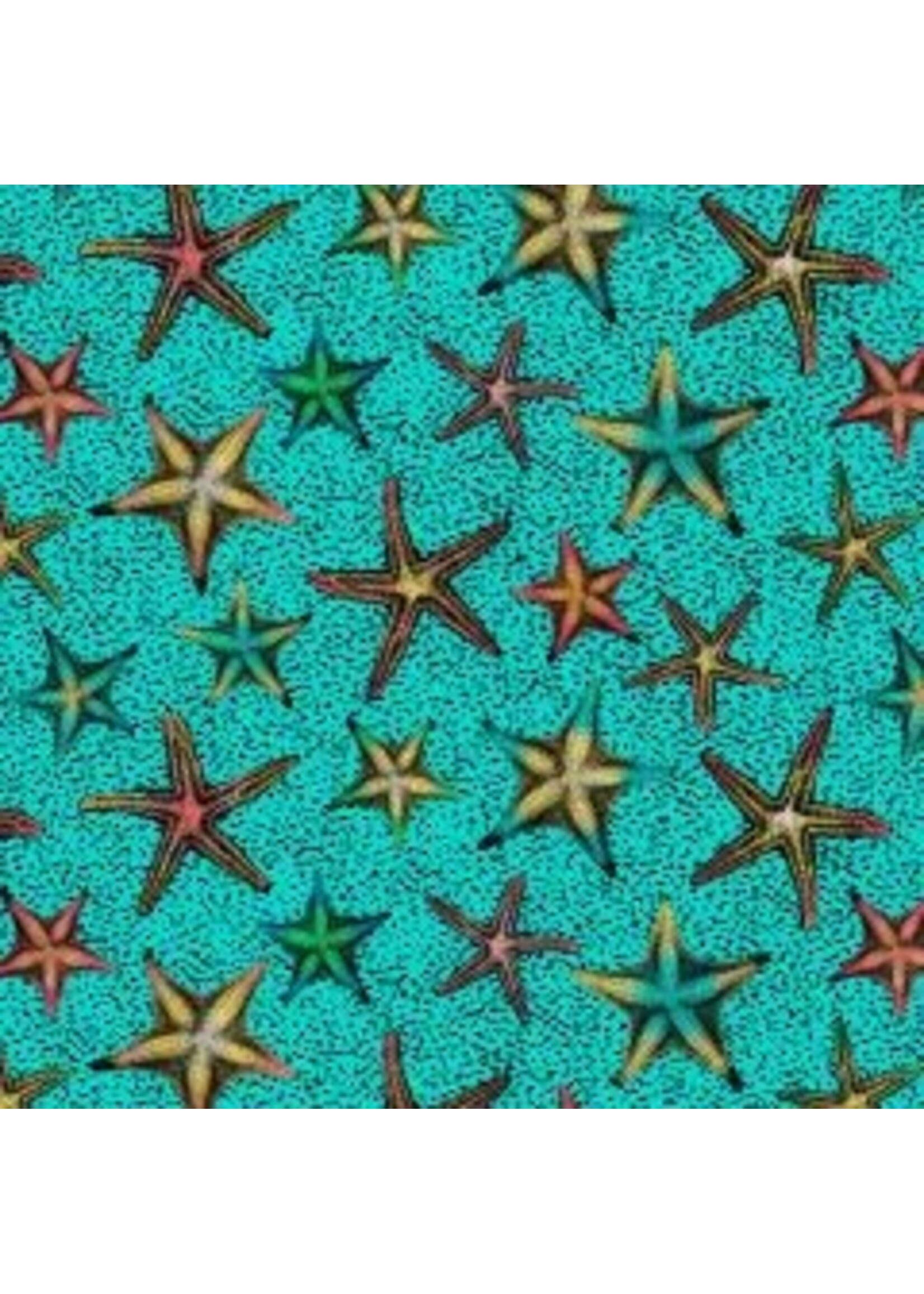 Blank Quilting Ocean Menagerie - Dark Turquoise - Coupon - 95 cm x 110 cm