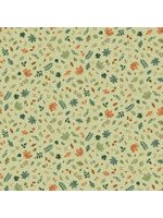 Makower Hello Autumn - Folliage - Green - Coupon - 115 cm x 110 cm