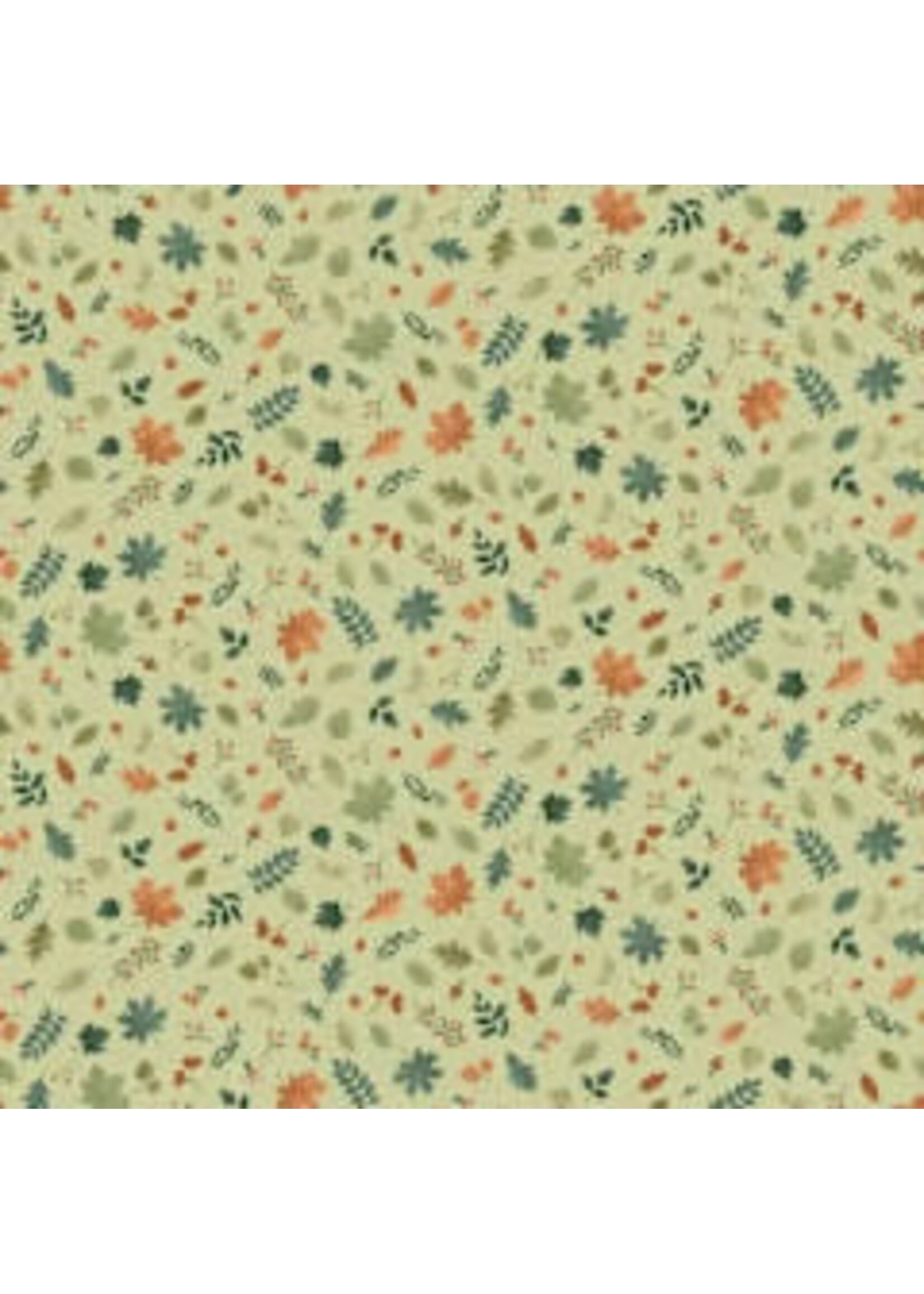 Makower Hello Autumn - Folliage - Green - Coupon - 115 cm x 110 cm