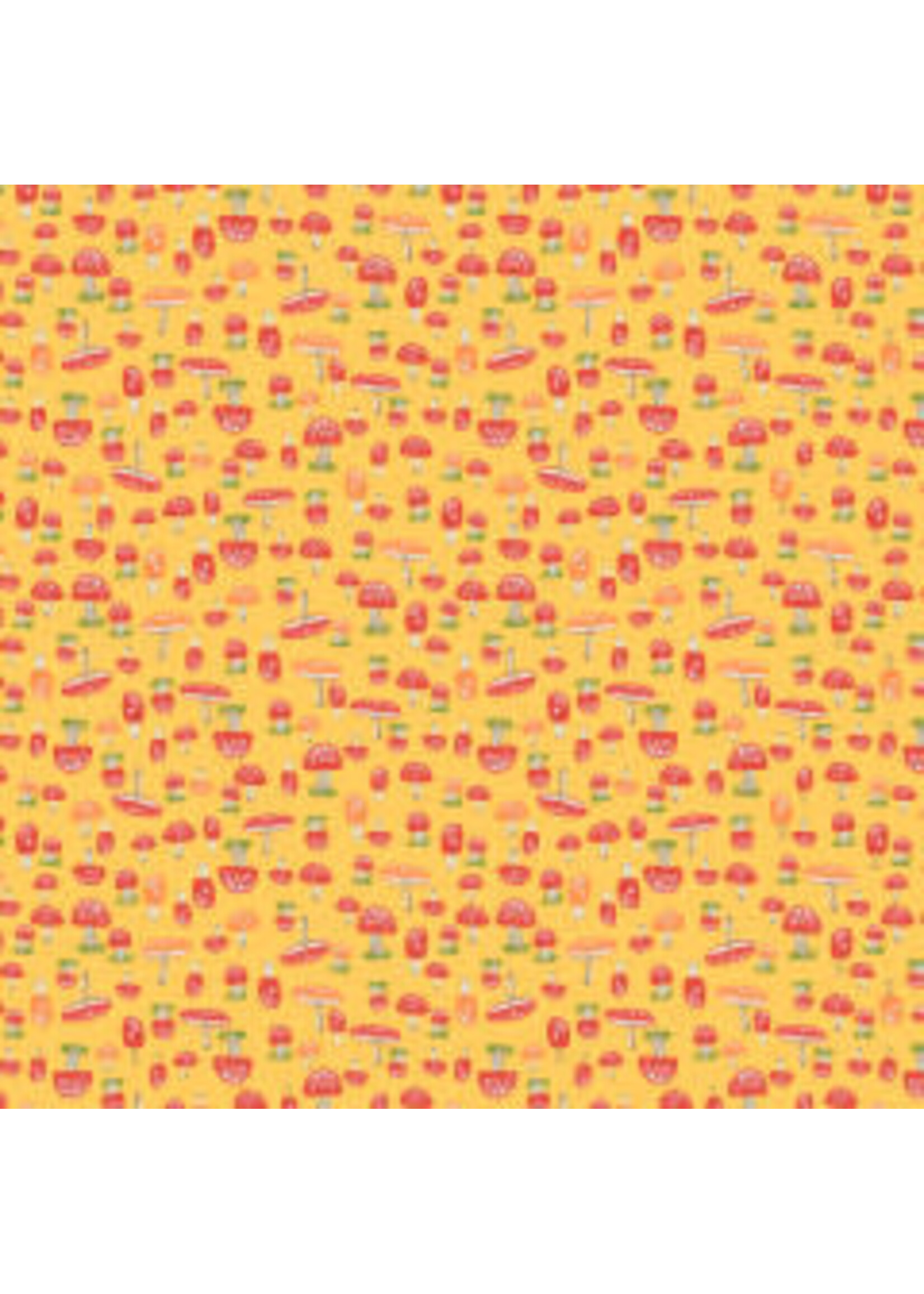 Windham Fabrics Frolic - Mushroom - Yellow - Coupon - 95 cm x 110 cm